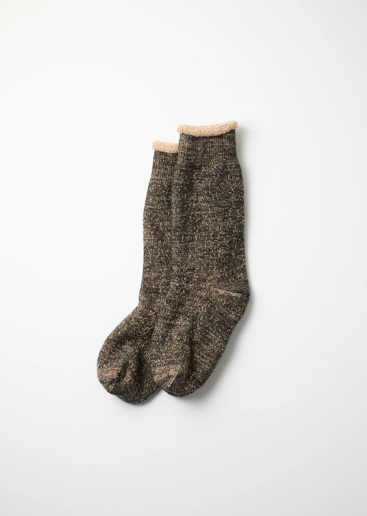 ROTOTO Chaussettes Double Face Noir Marron