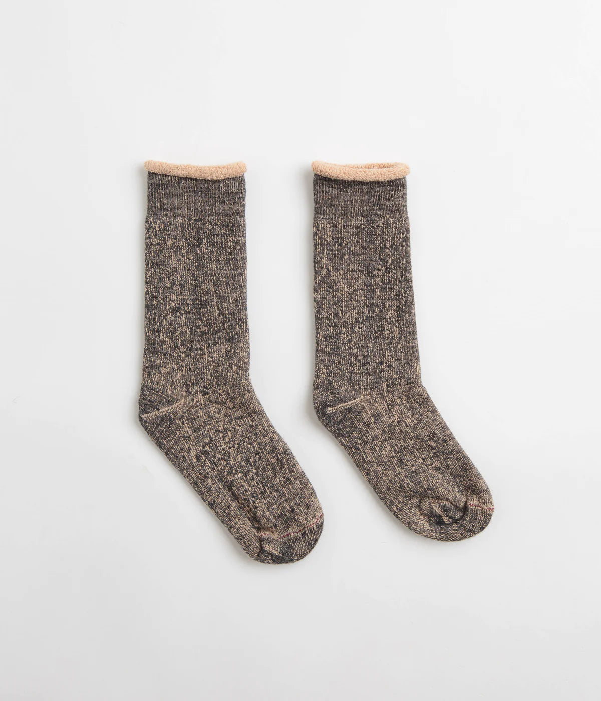 ROTOTO Chaussettes Double Face Noir Marron