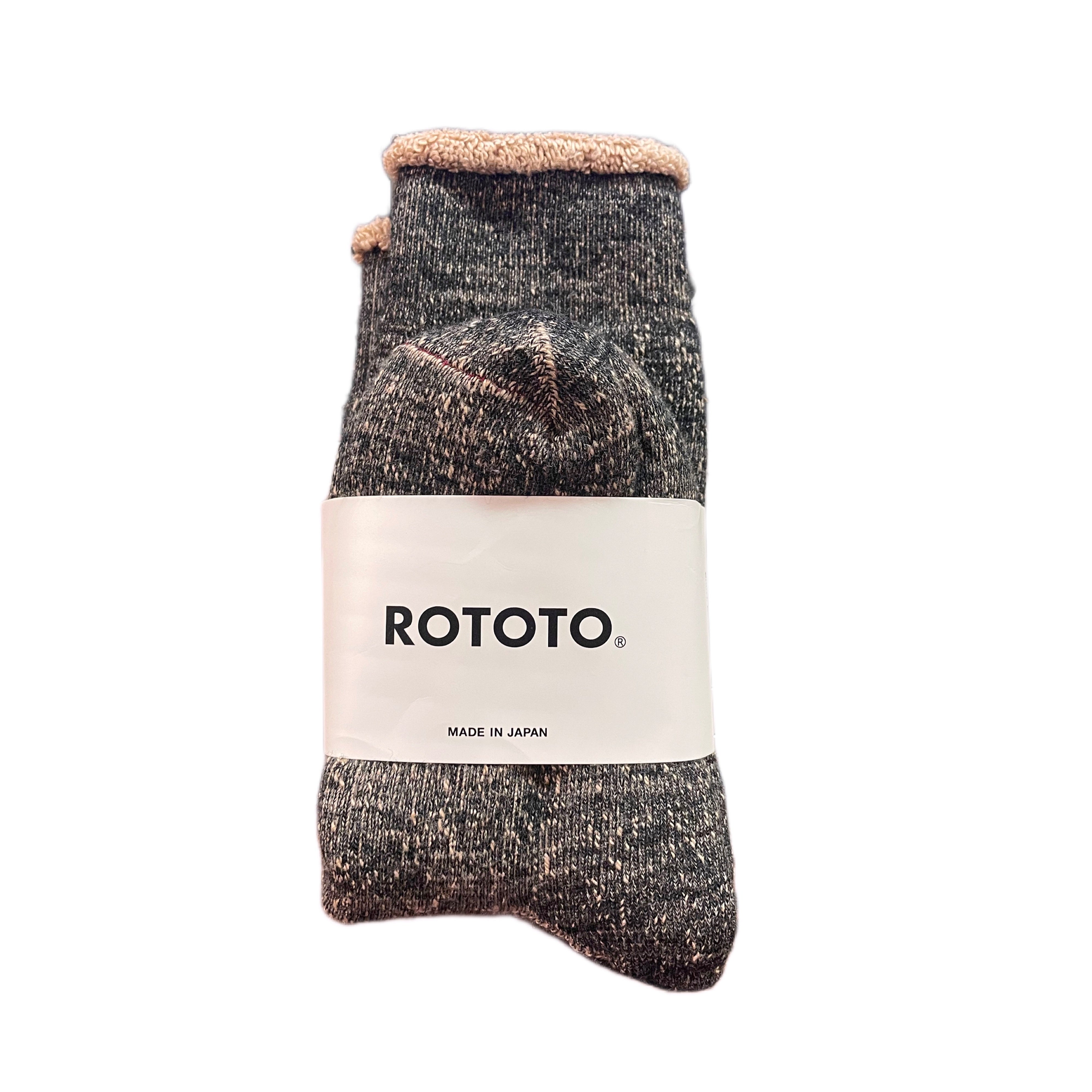 ROTOTO Chaussettes Double Face Noir Marron