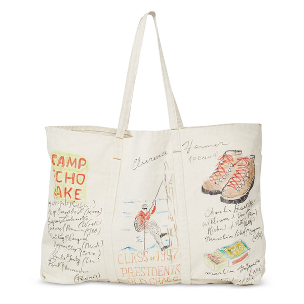 PRESIDENT'S Tote Bag In Ecru Canvas Hand Paint