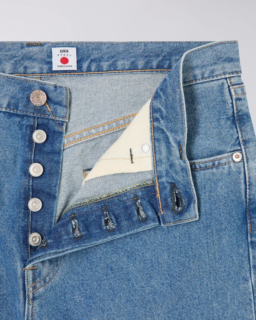 EDWIN Jeans dritti regolari blu chiaro usati realizzati in Giappone