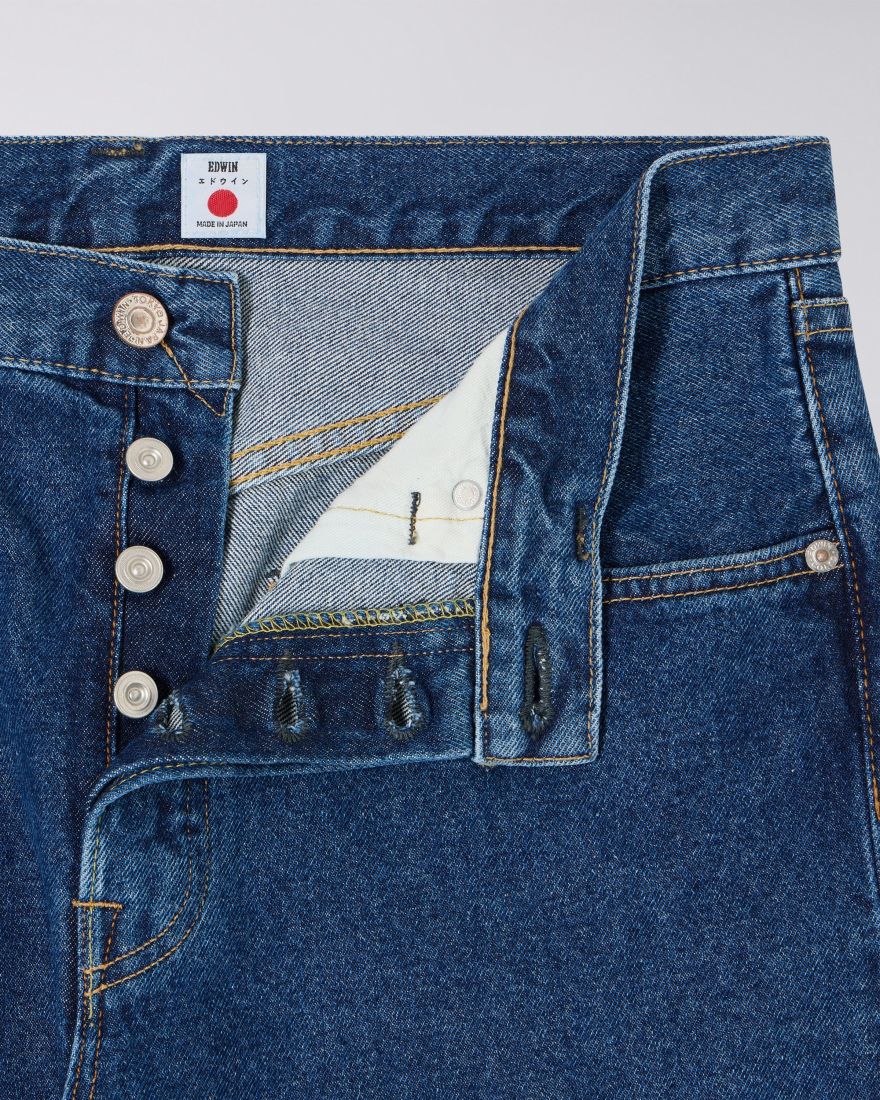 EDWIN Regular Straight Jeans Blue Mid Used Made In Japan