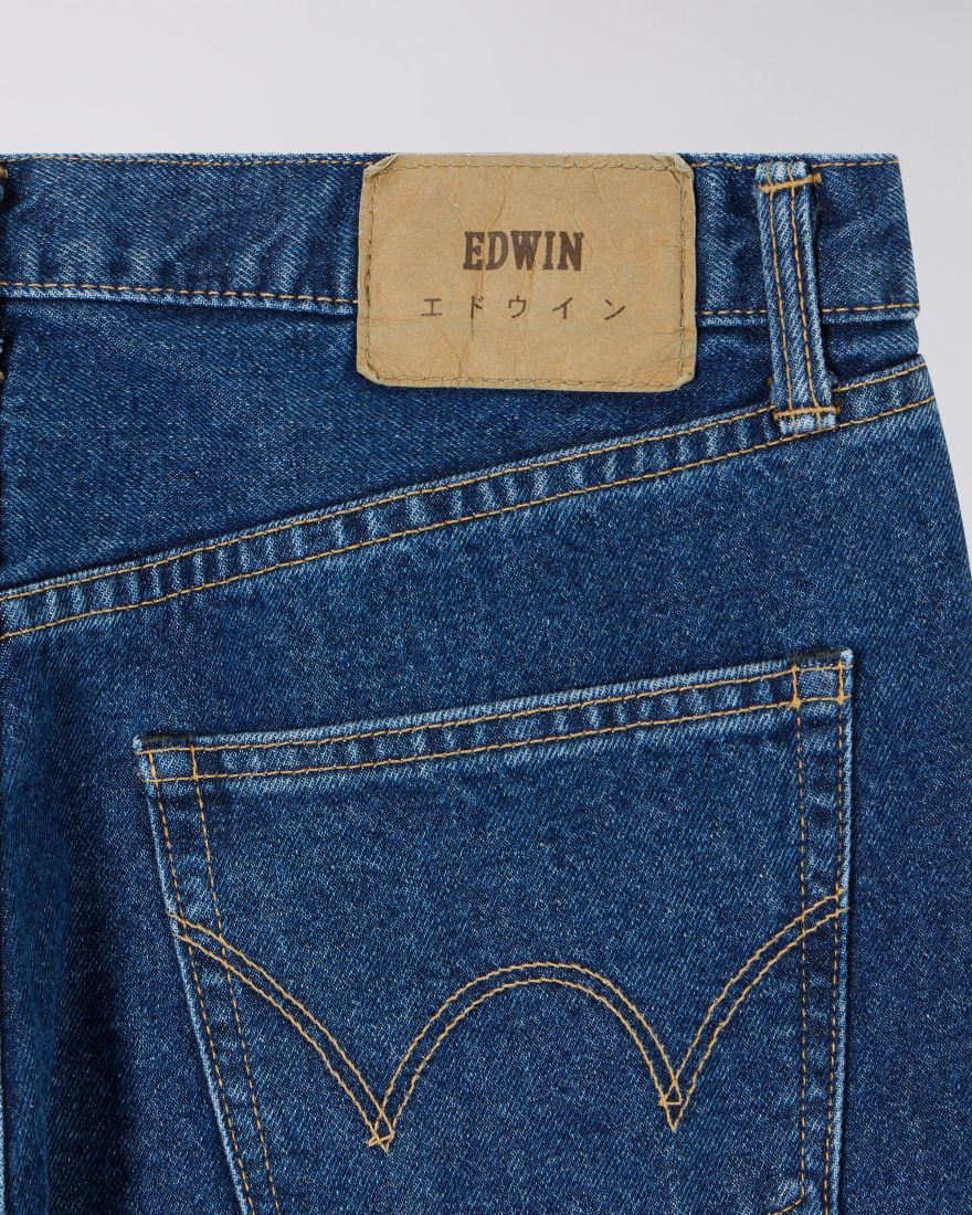 EDWIN Regular Straight Jeans Blue Mid Used Made In Japan