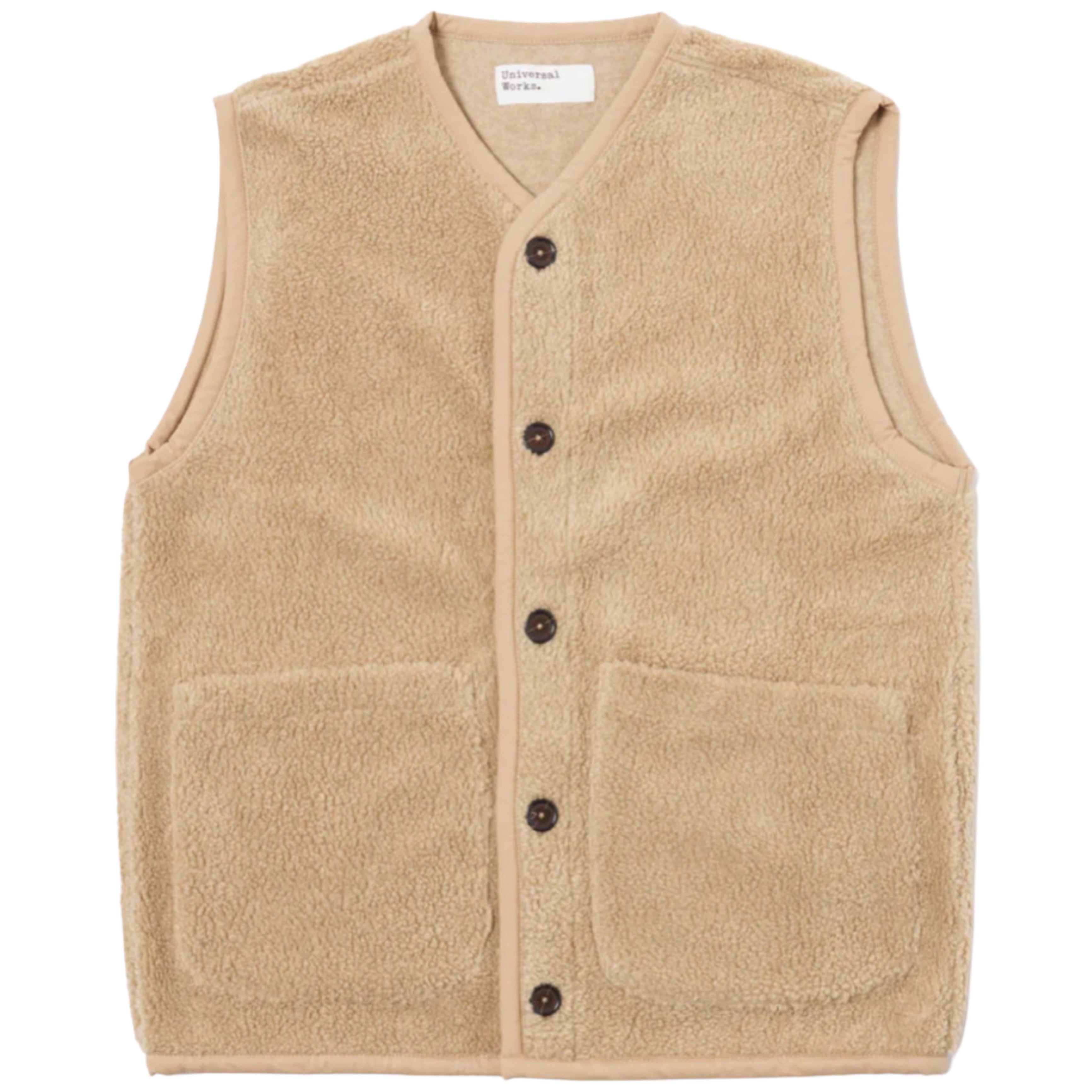 UNIVERSAL WORKS Lancaster Gilet in Stone Mountain Fleece