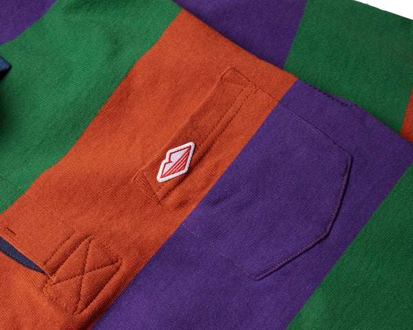 BATTENWEAR Pocket Rugby Shirt Purple Pine Rust Stripe