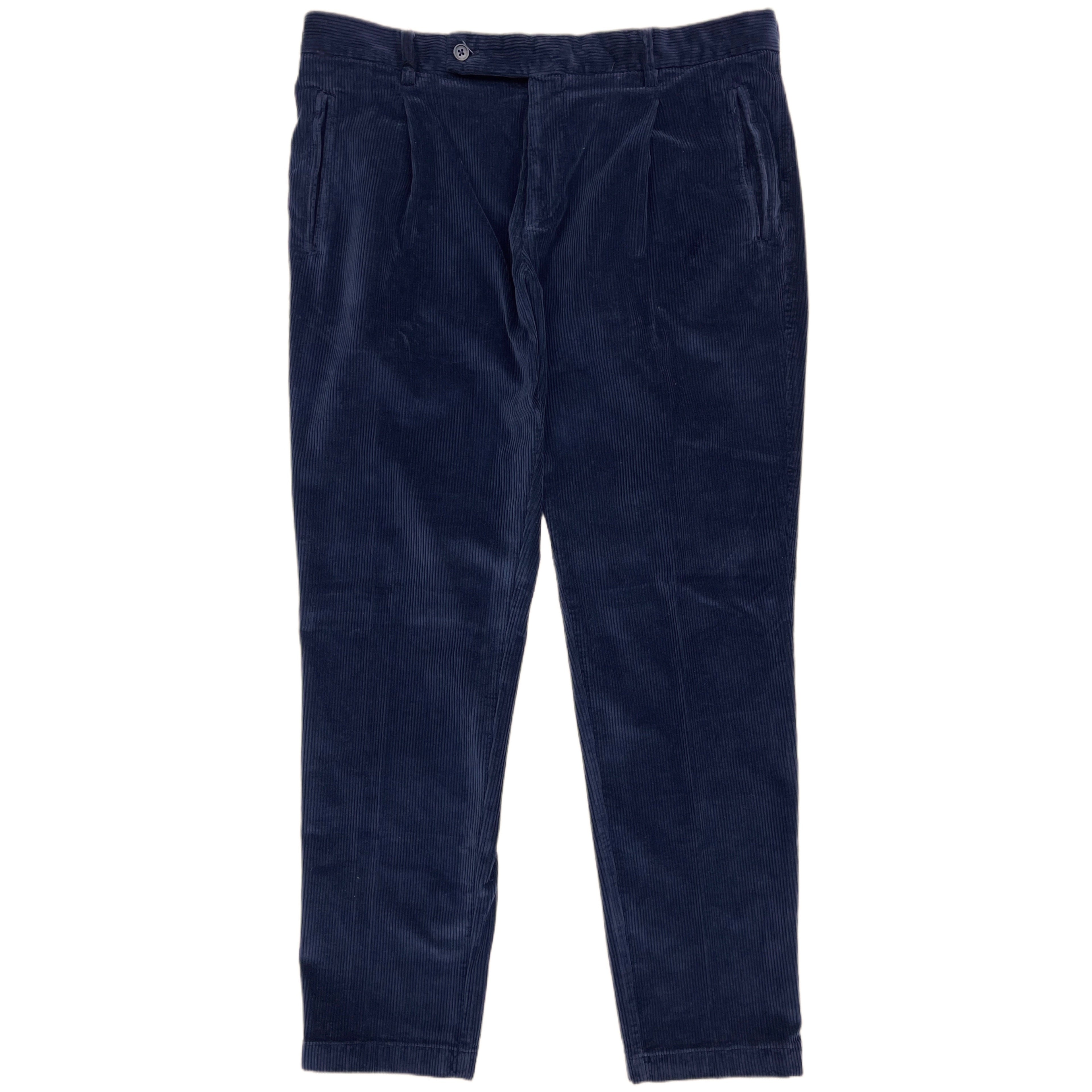 Pantalon chino plissé en velours côtelé FRESH en bleu marine