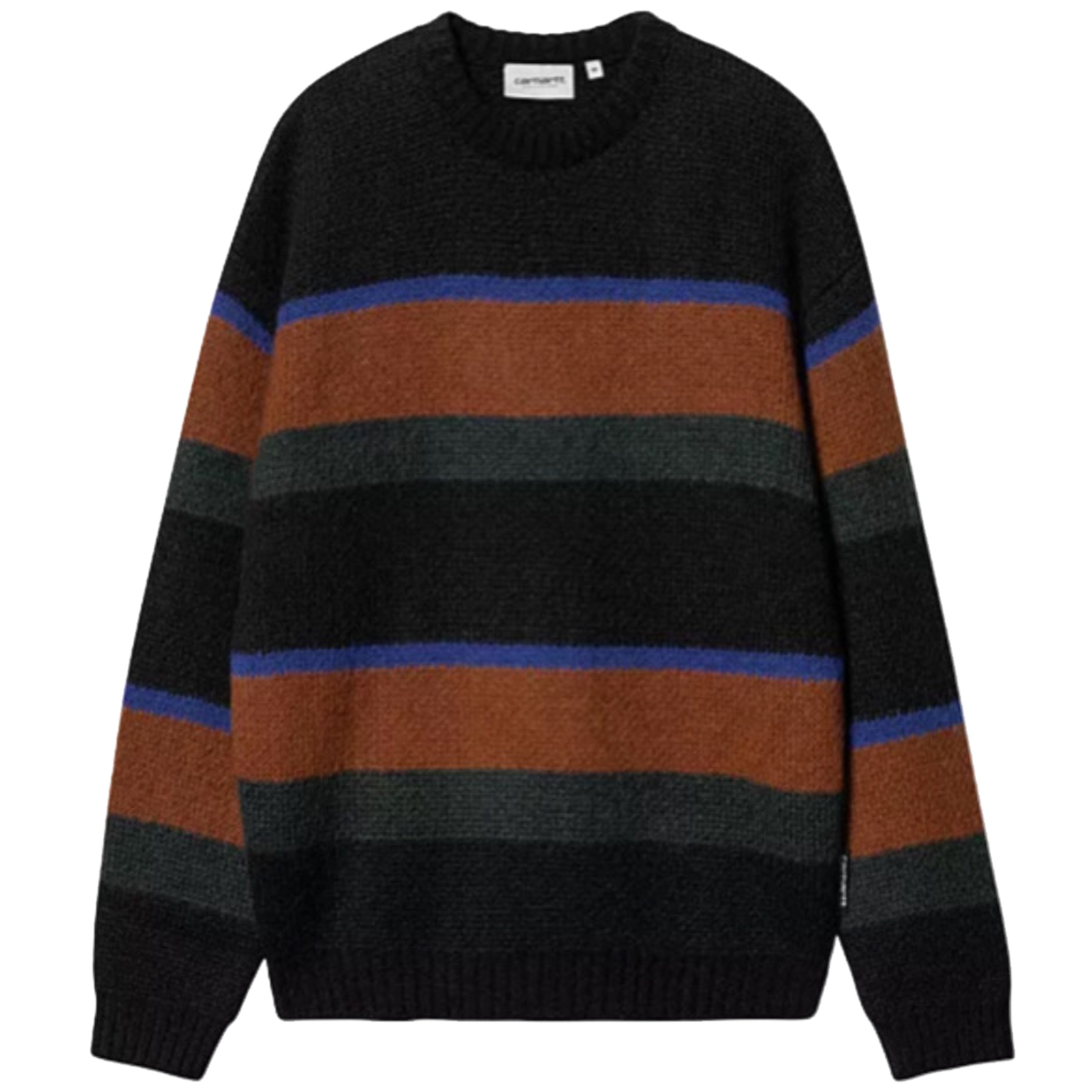 CARHARTT WIP Merton Sweater Sundling Stripe Deep H Brown