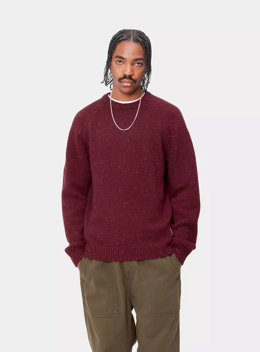 CARHARTT WIP Anglistic Sweater Speckled Malbec