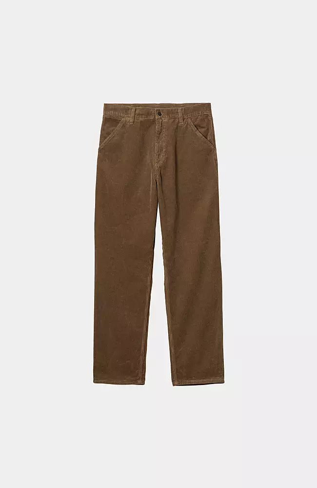 CARHARTT WIP Pantalon genou simple en velours côtelé tamarin rincé 