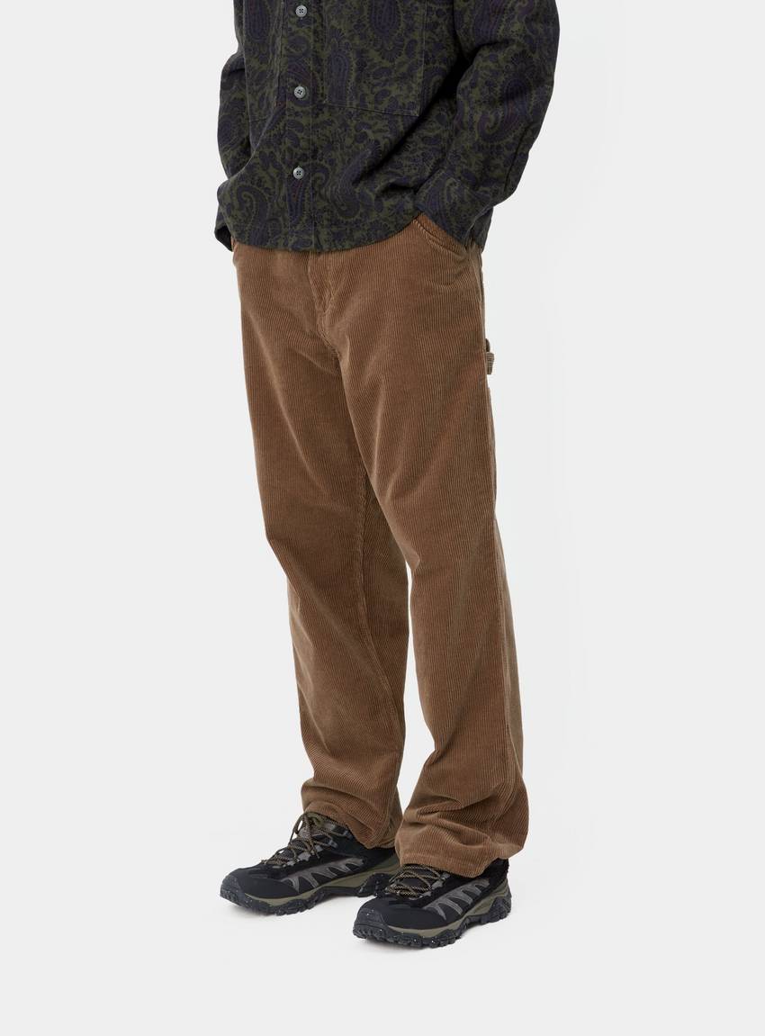 CARHARTT WIP Pantalon genou simple en velours côtelé tamarin rincé 