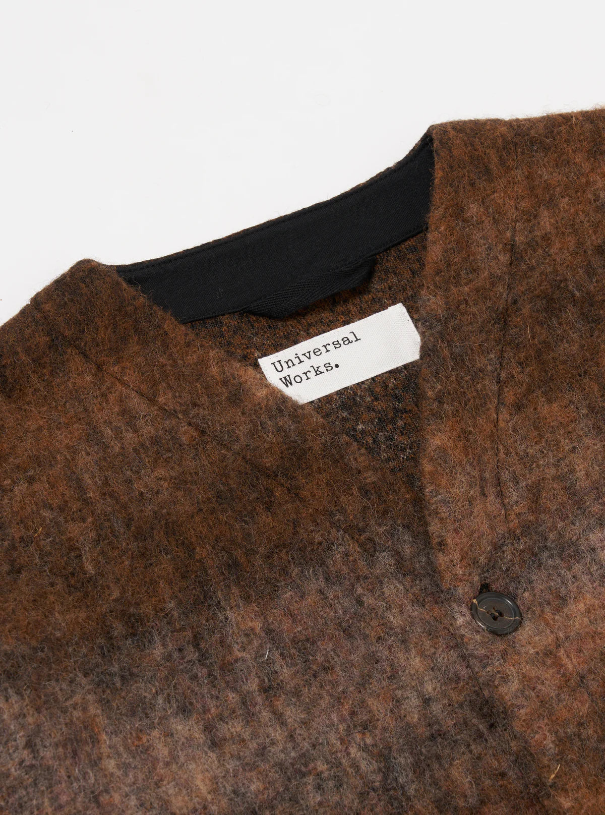 UNIVERSAL WORKS Cardigan in Brown Ombre Fleece