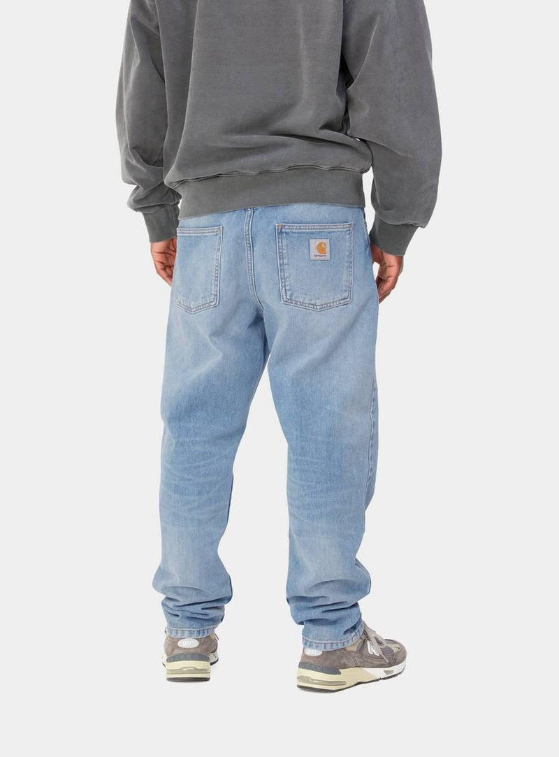 CARHARTT WIP Newel Pantalon Bleu Clair Utilisé Lavé 