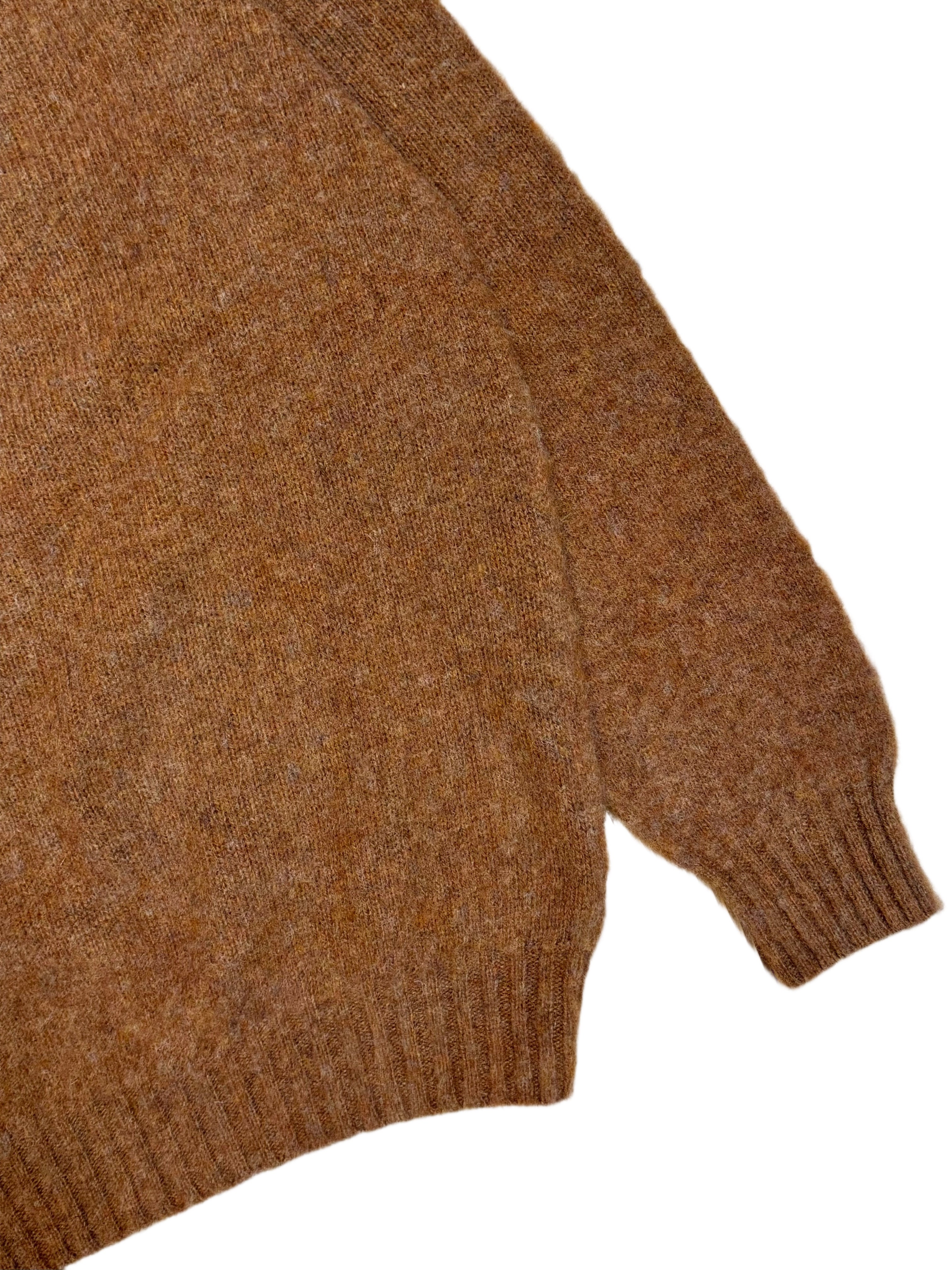 FRESH Sean Scottish Shaggy Wool Jumper In Sienna