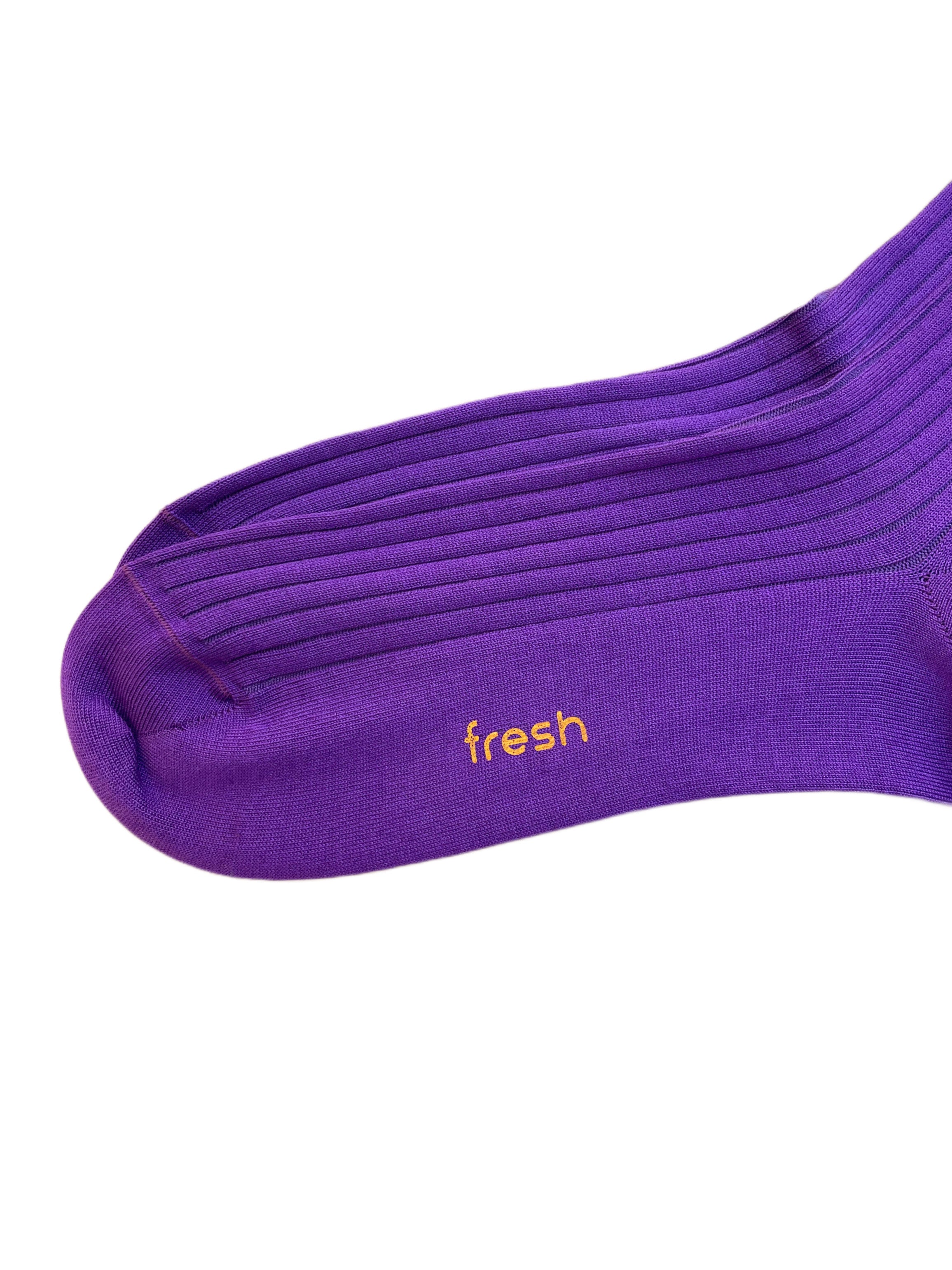 Chaussettes mi-mollet en coton FRESH en violet