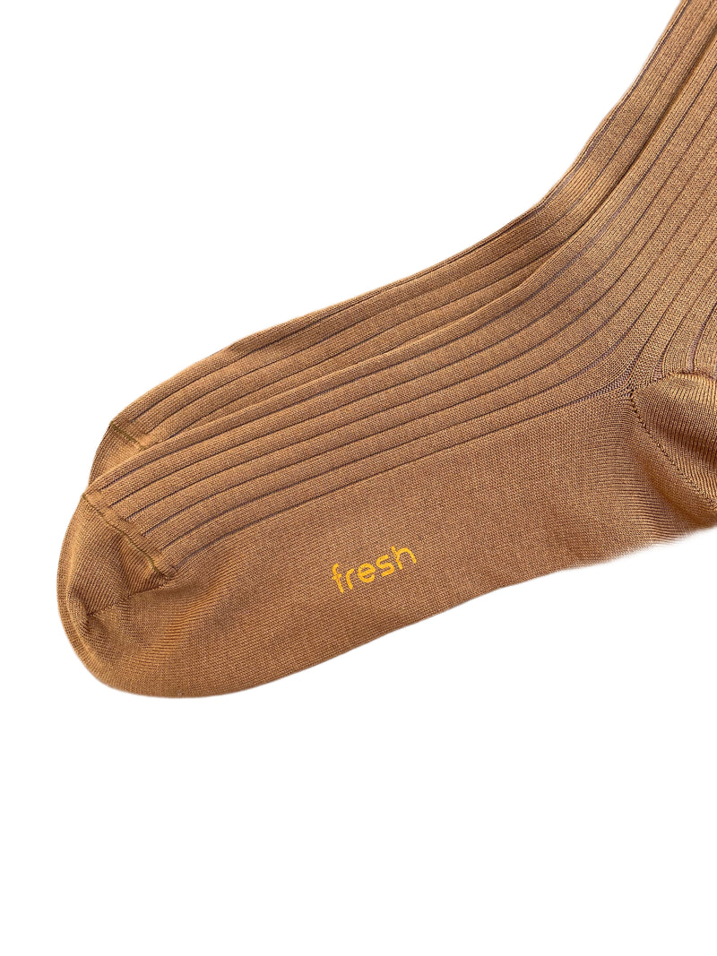 FRESH Cotton Mid-Calf Lenght Socks In Camel