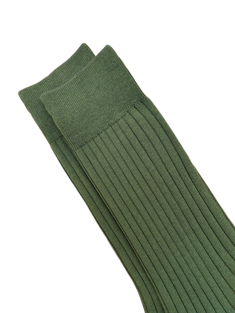 FRESH Cotton Mid-Calf Lenght Socks In Military Green