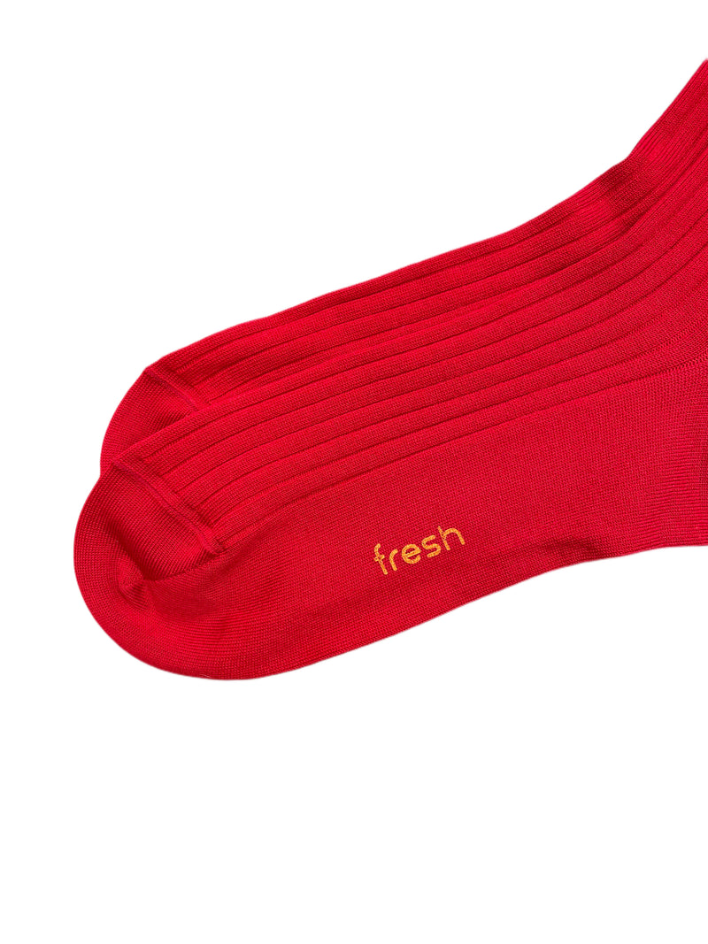 Chaussettes mi-mollet en coton FRESH en rouge