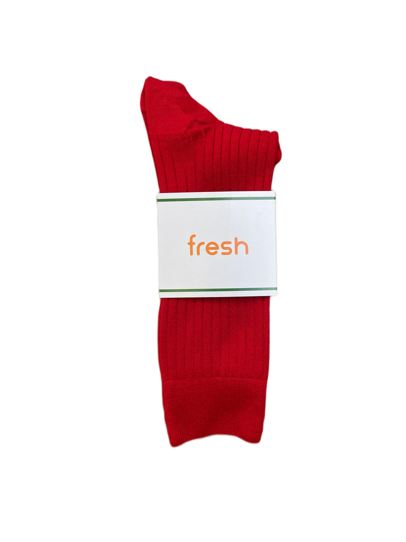 Chaussettes mi-mollet en coton FRESH en rouge