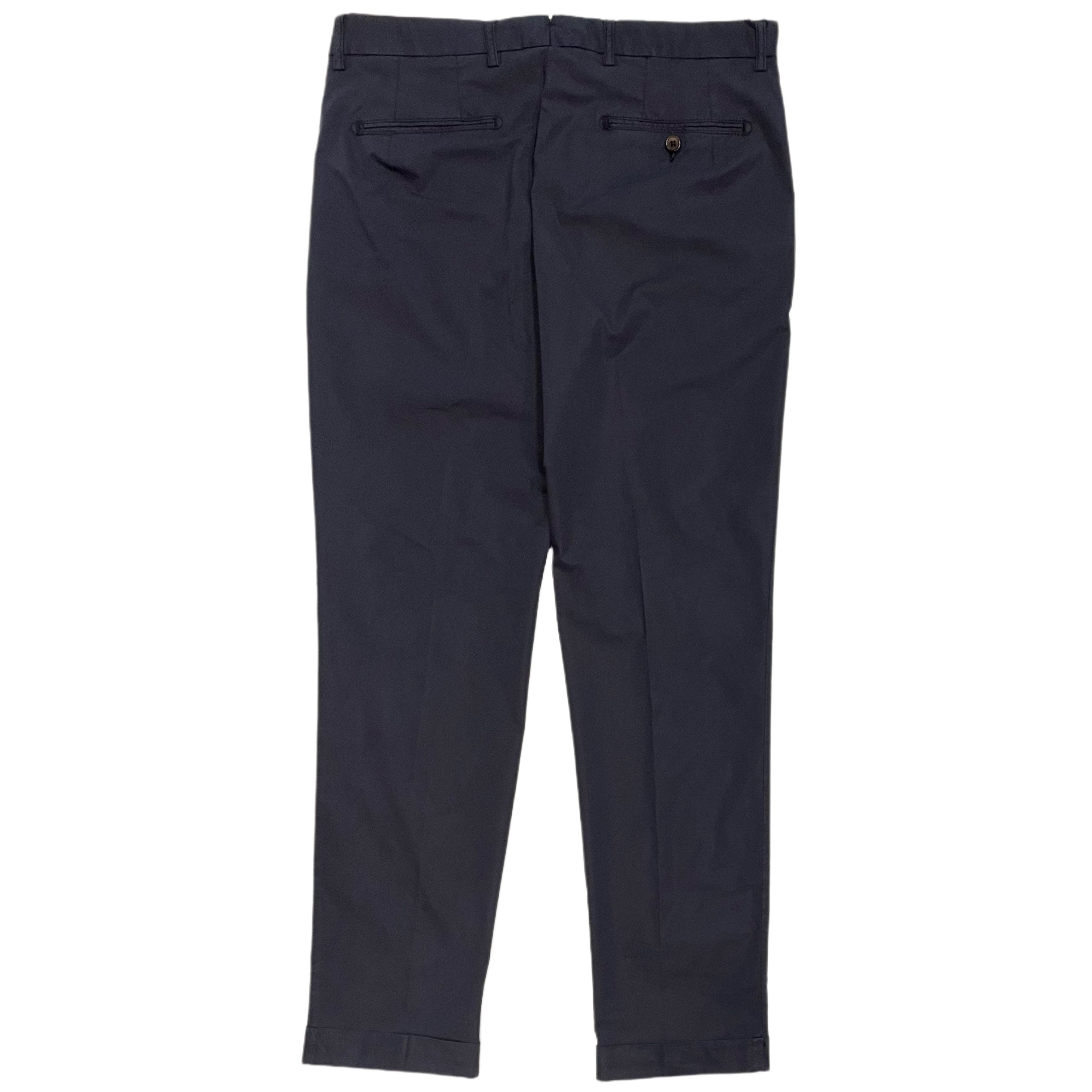 FRESH Pantalon Chino Plissé En Coton Lyocell Nervi En Bleu Marine