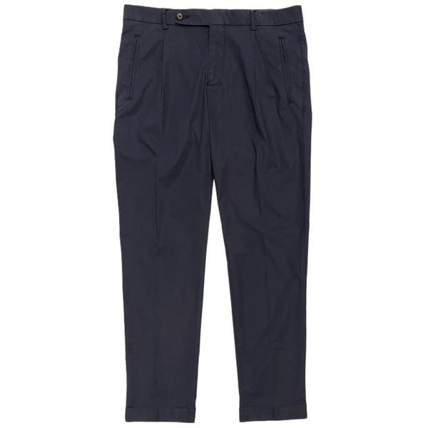 Pantaloni chino a pieghe FRESH Nervi in ​​cotone lyocell in blu scuro