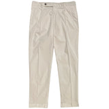 FRESH Pantalon Chino Plissé En Coton Lyocell Nervi En Lait