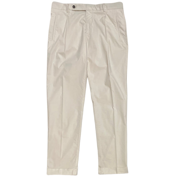 Pantaloni chino plissettati FRESH Nervi in ​​cotone Lyocell color latte