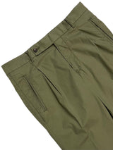 FRESH Pantalon Chino Plissé En Coton Lyocell Nervi Vert Militaire