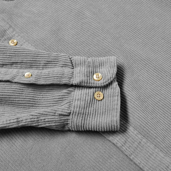 PORTUGUESE FLANNEL Lobo Light Grey Corduroy Shirt