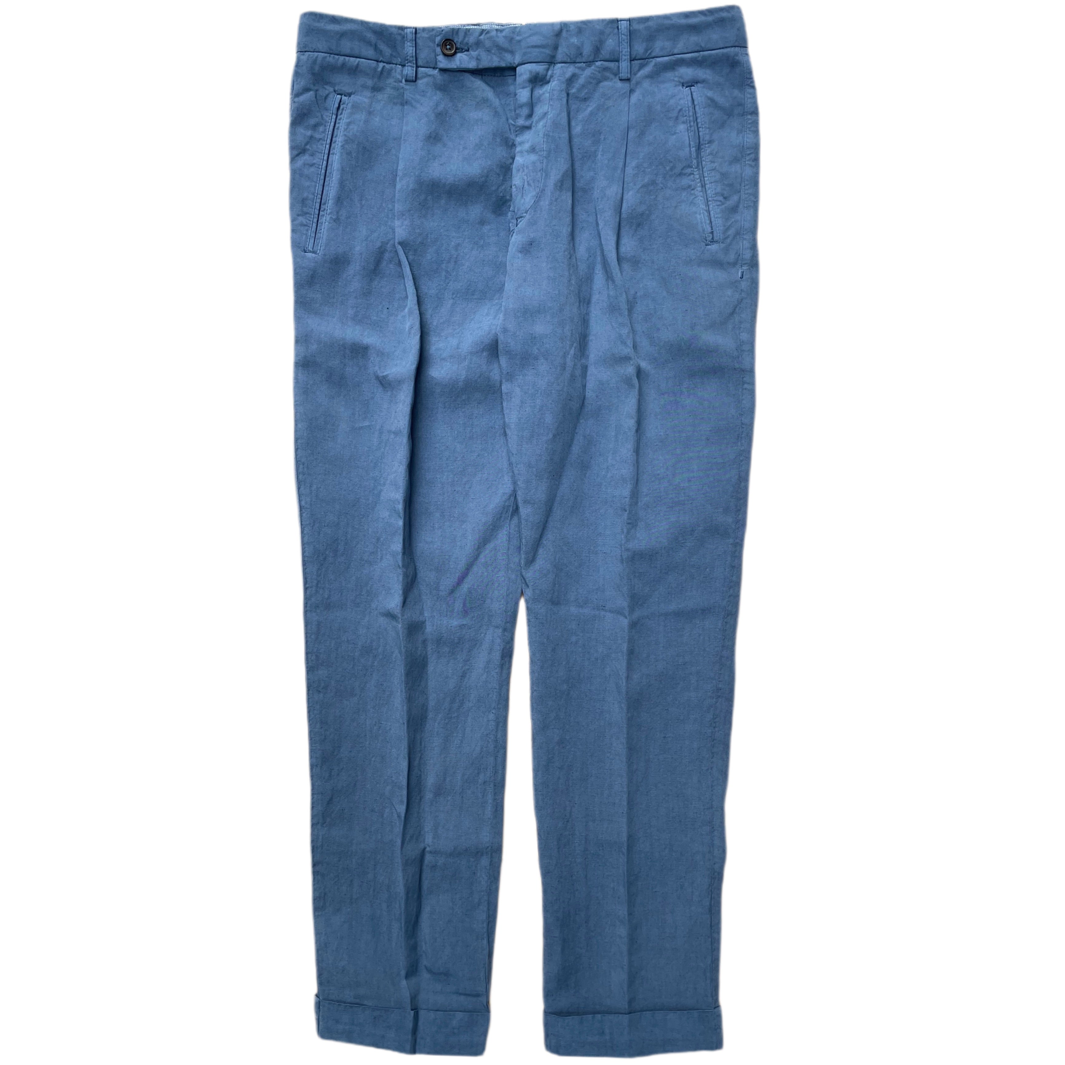 Pantaloni chino a una piega in lino FRESH Lyocell in blu