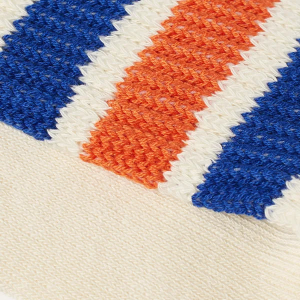 ROTOTO Coarse Ribbed Old School Crew Socks Blue/Orange