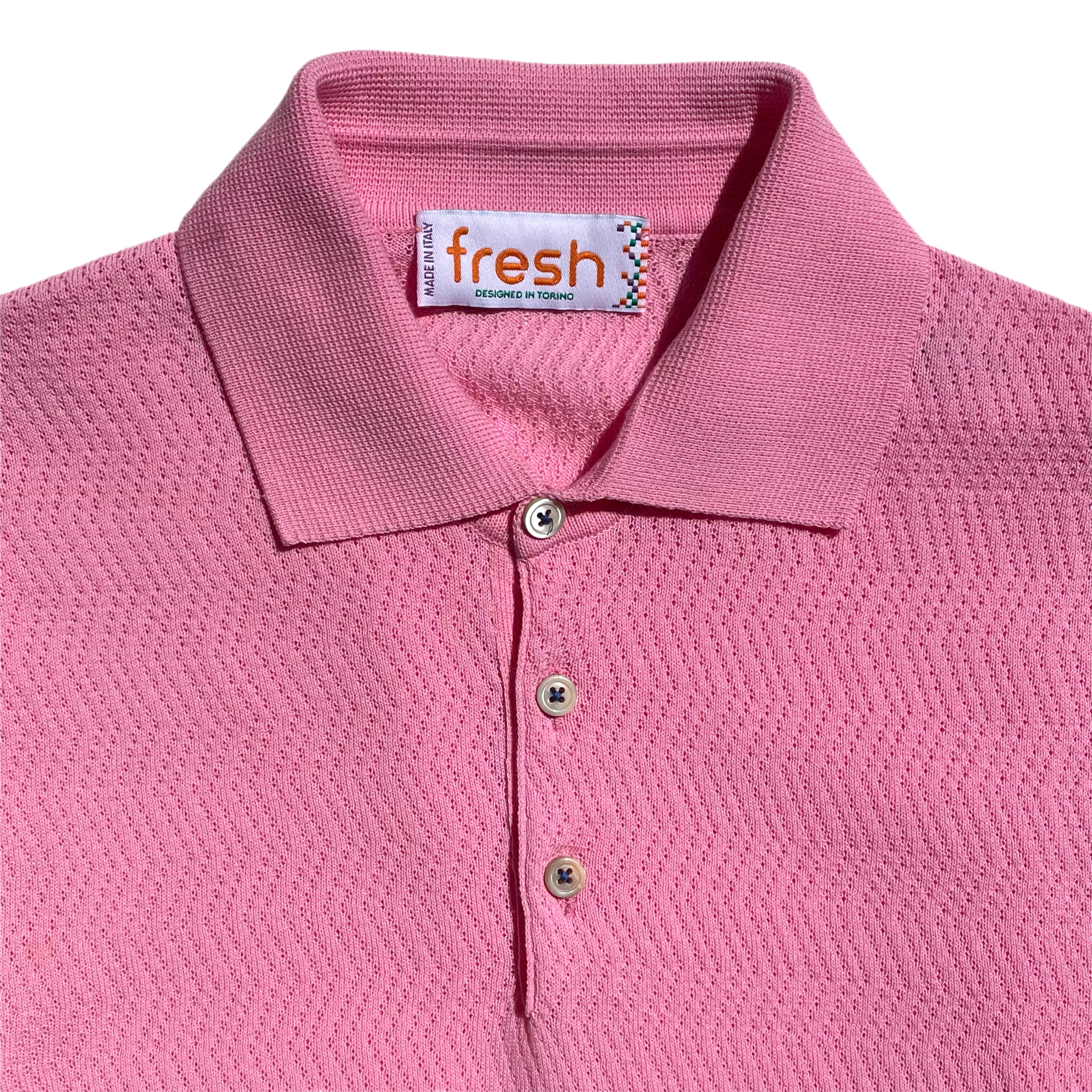 FRESH Hopkins Polo tricoté en crêpe de coton extra fin en rose 