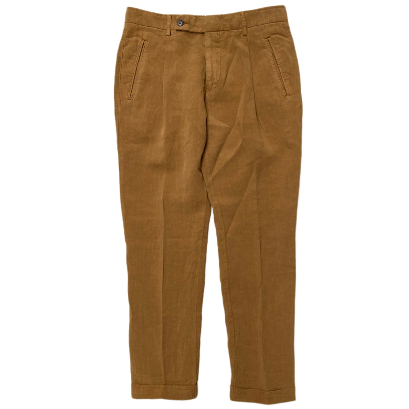 Pantalon chino à un pli en lin et lyocell FRESH en cumin