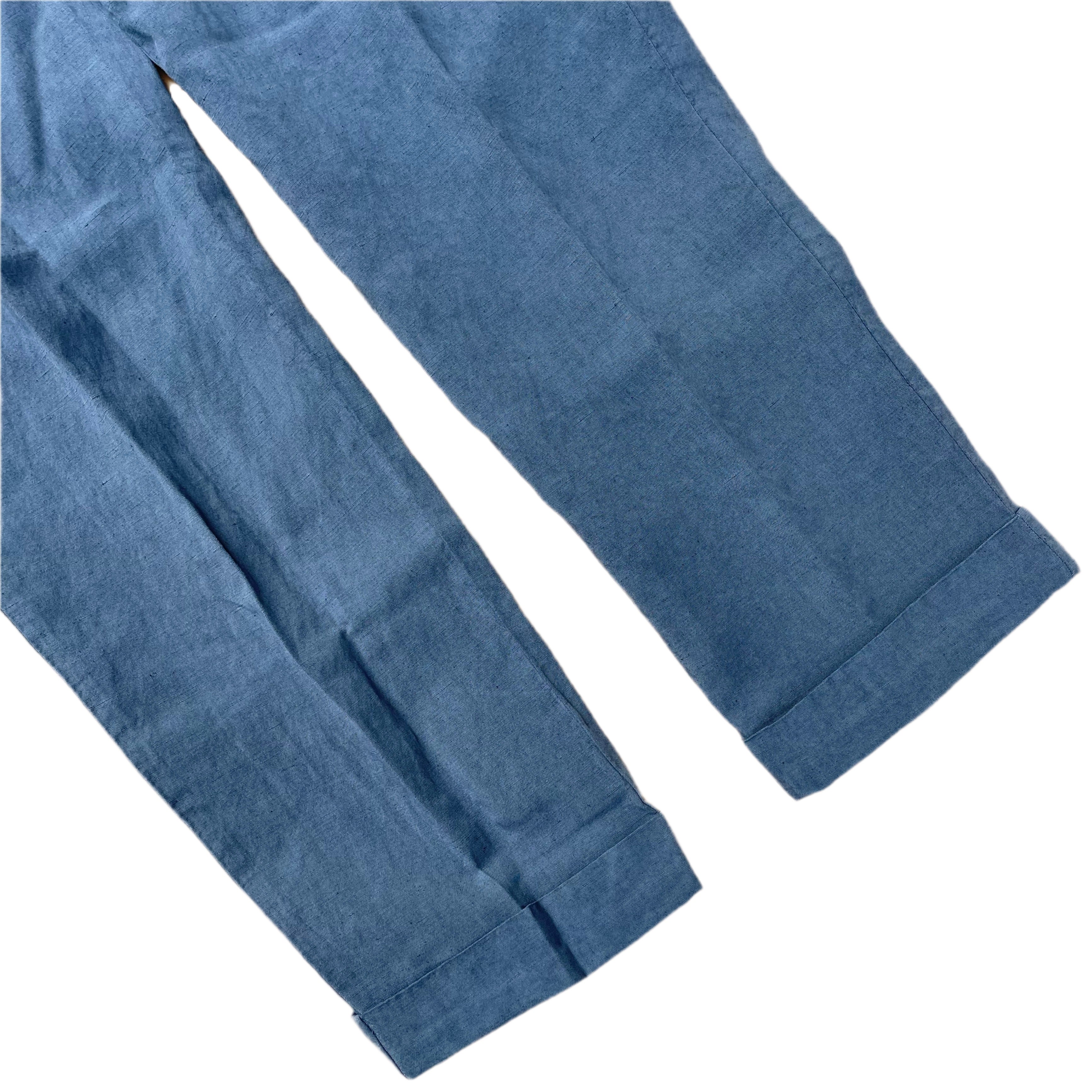 Pantaloni chino a una piega in lino FRESH Lyocell in blu