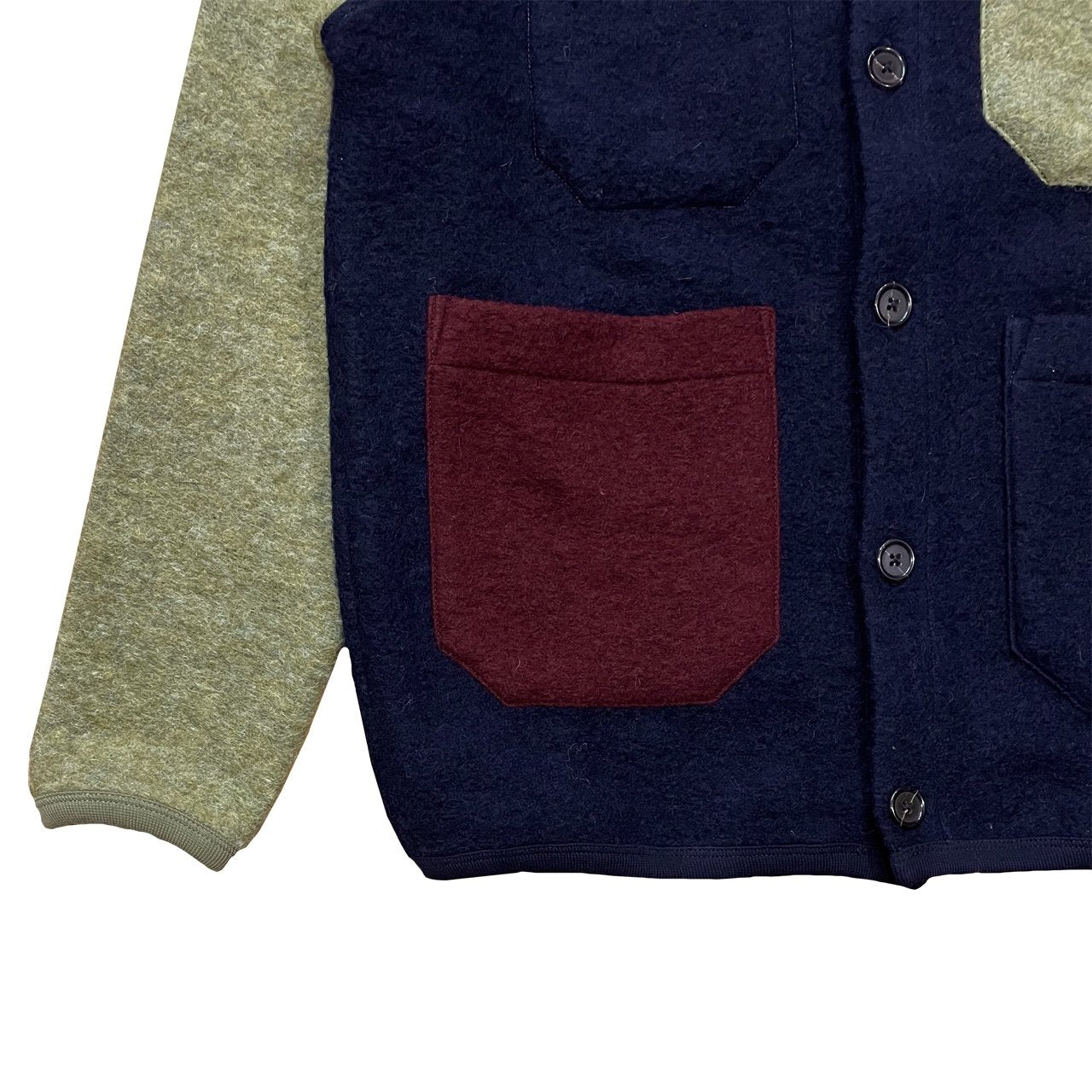 UNIVERSAL WORKS x Cardigan Fresco in Pile di Lana Navy 