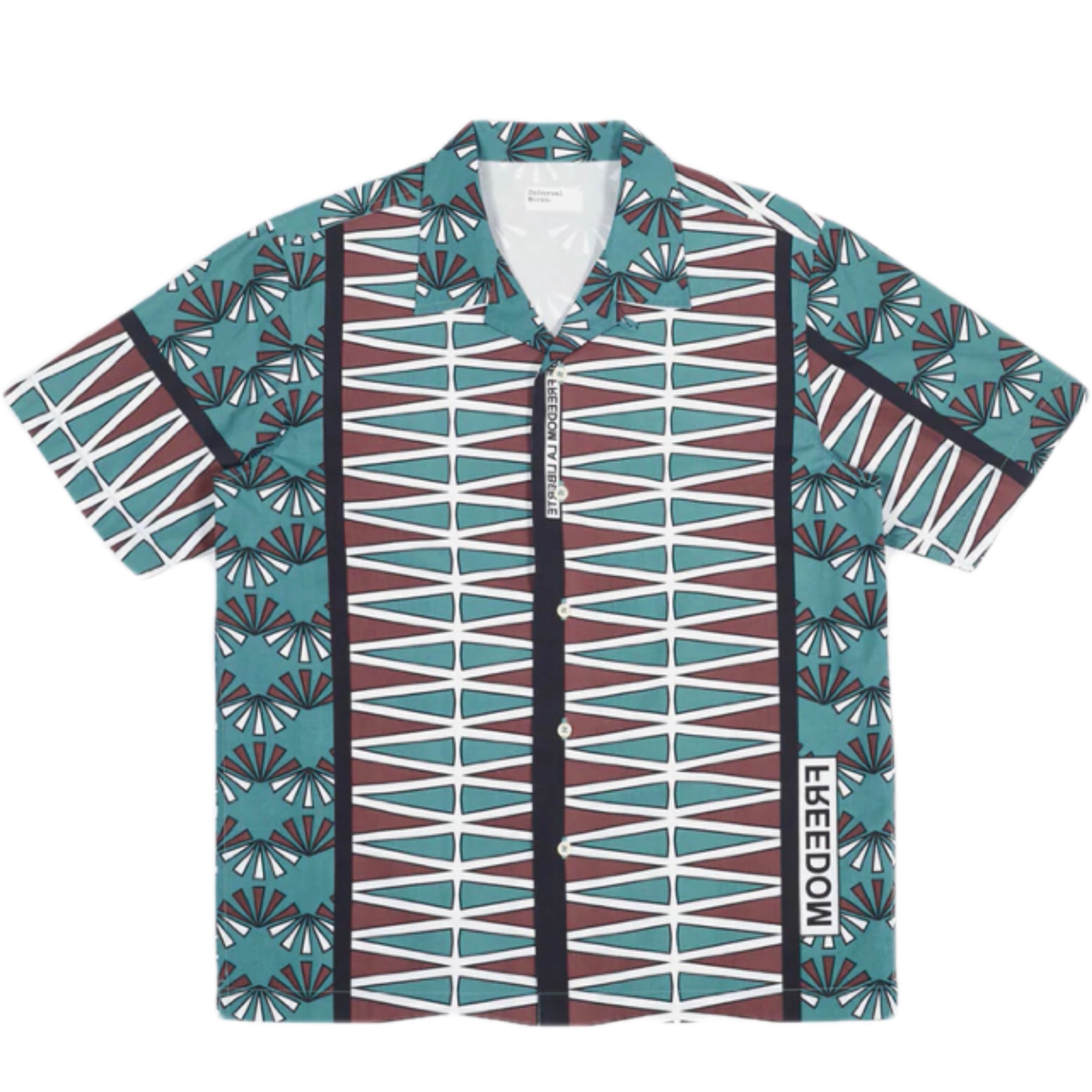 Camicia da viaggio UNIVERSAL WORKS in cotone con stampa Green Freedom