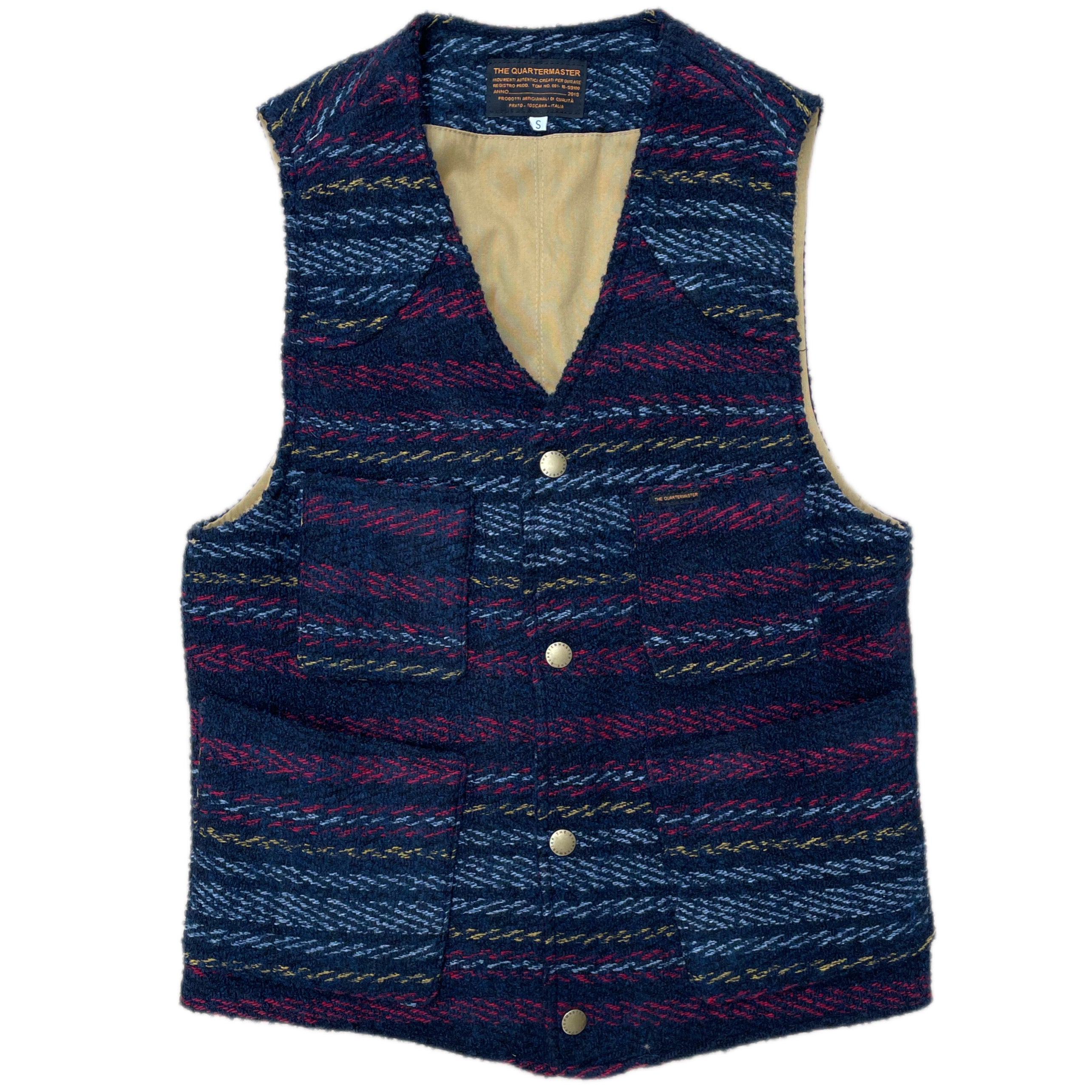 THE QUARTERMASTER Gilet in lana a righe Blu 