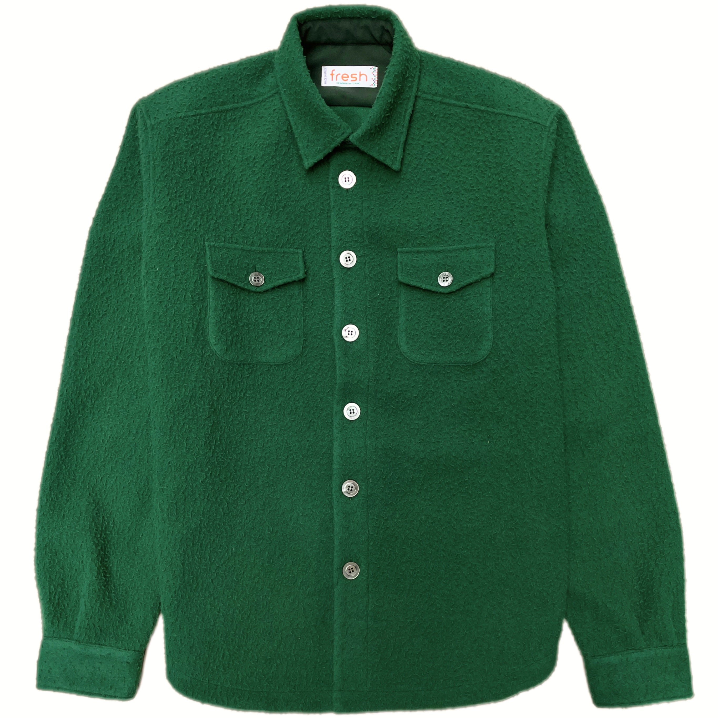 FRESH Casentino Wool Overshirt Green