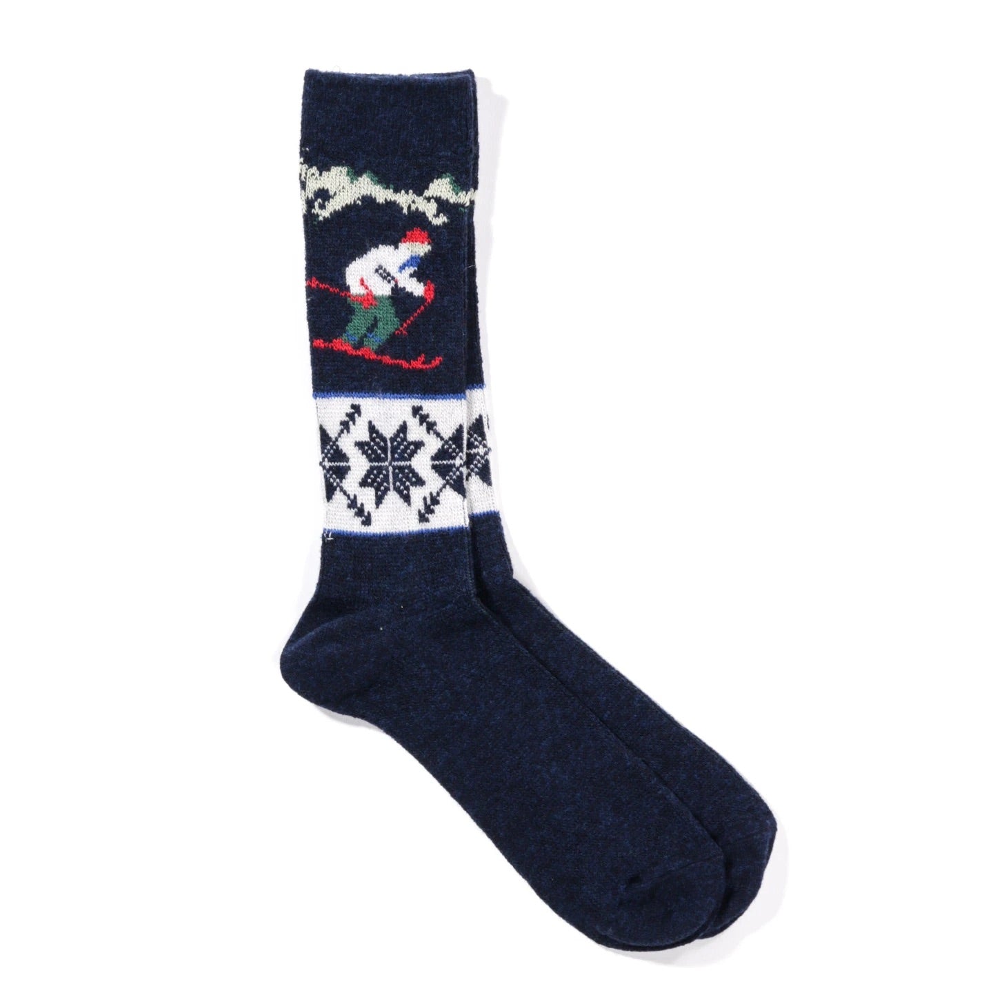 ANONYMOUS ISM Ski Jacquard Crew Wool Socks Navy