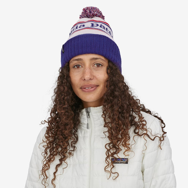 PATAGONIA Powder Town Beanie Park Stripe: Viking Blue