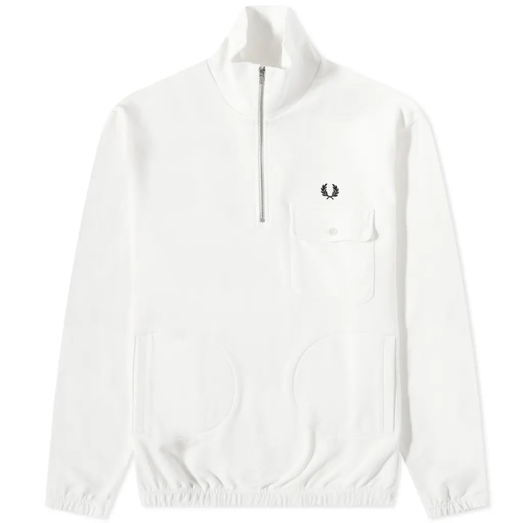 FRED PERRY Reissues Sweat-shirt à col cheminée et demi-zip Blanc Neige 