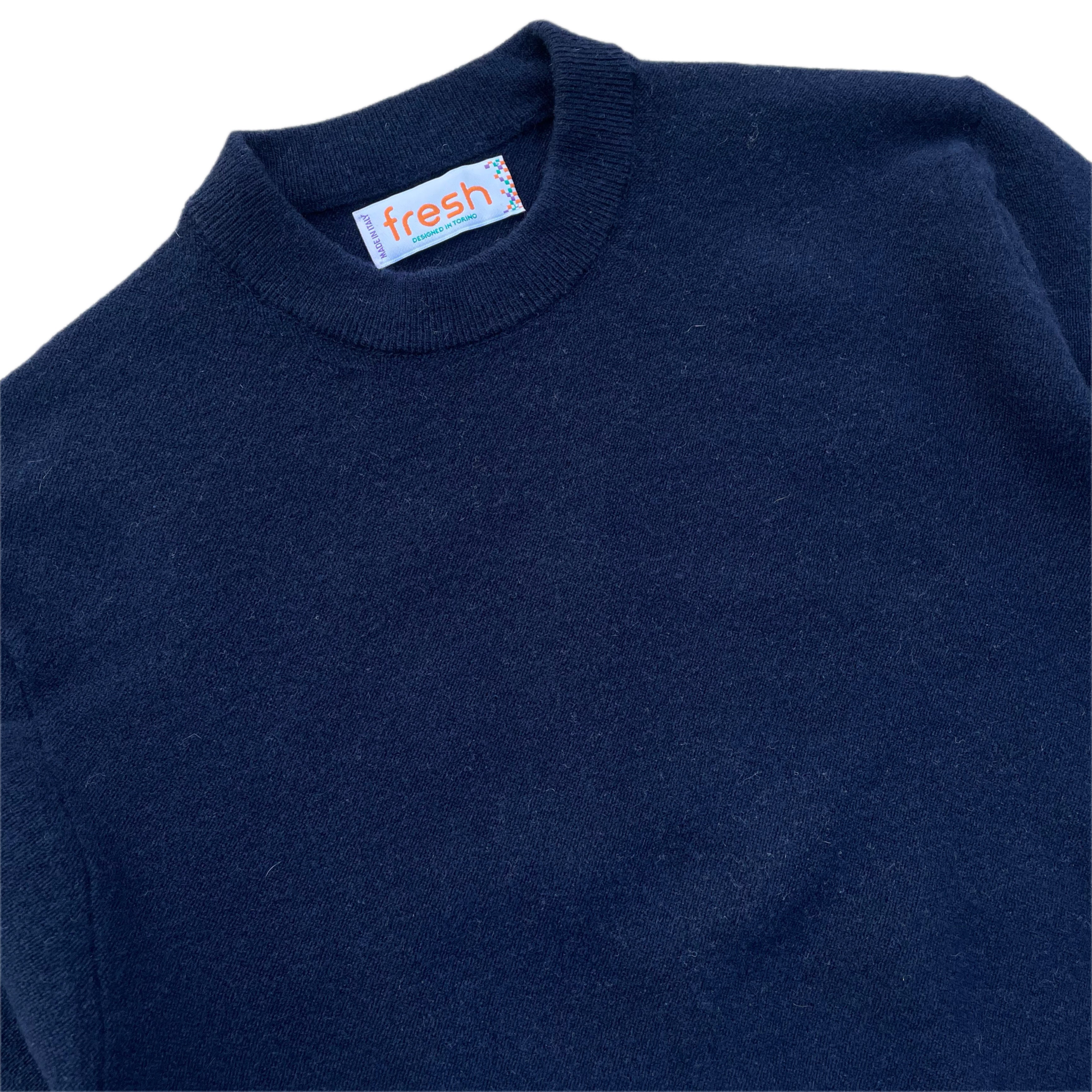 Maglione FRESH in lana girocollo Blu Navy