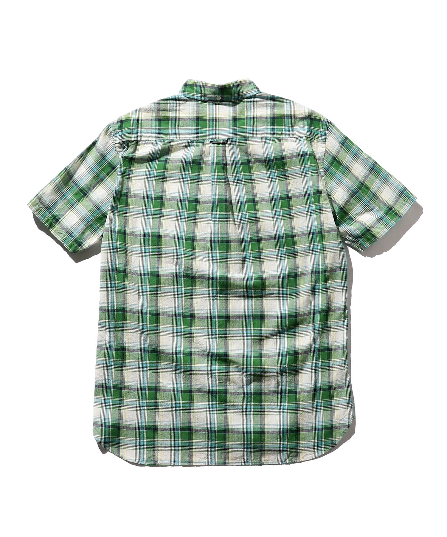 BEAMS PLUS B.D. Short Sleeve Indian Madras Check Green