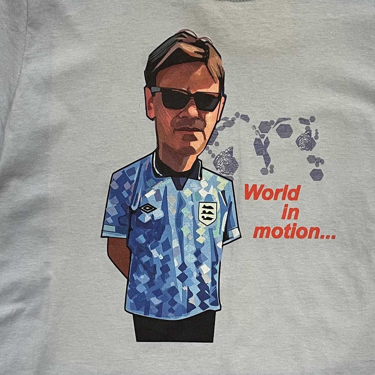 UN RAGAZZO CHIAMATO MINTY T-shirt Word in Motion England '90 del Nuovo Ordine