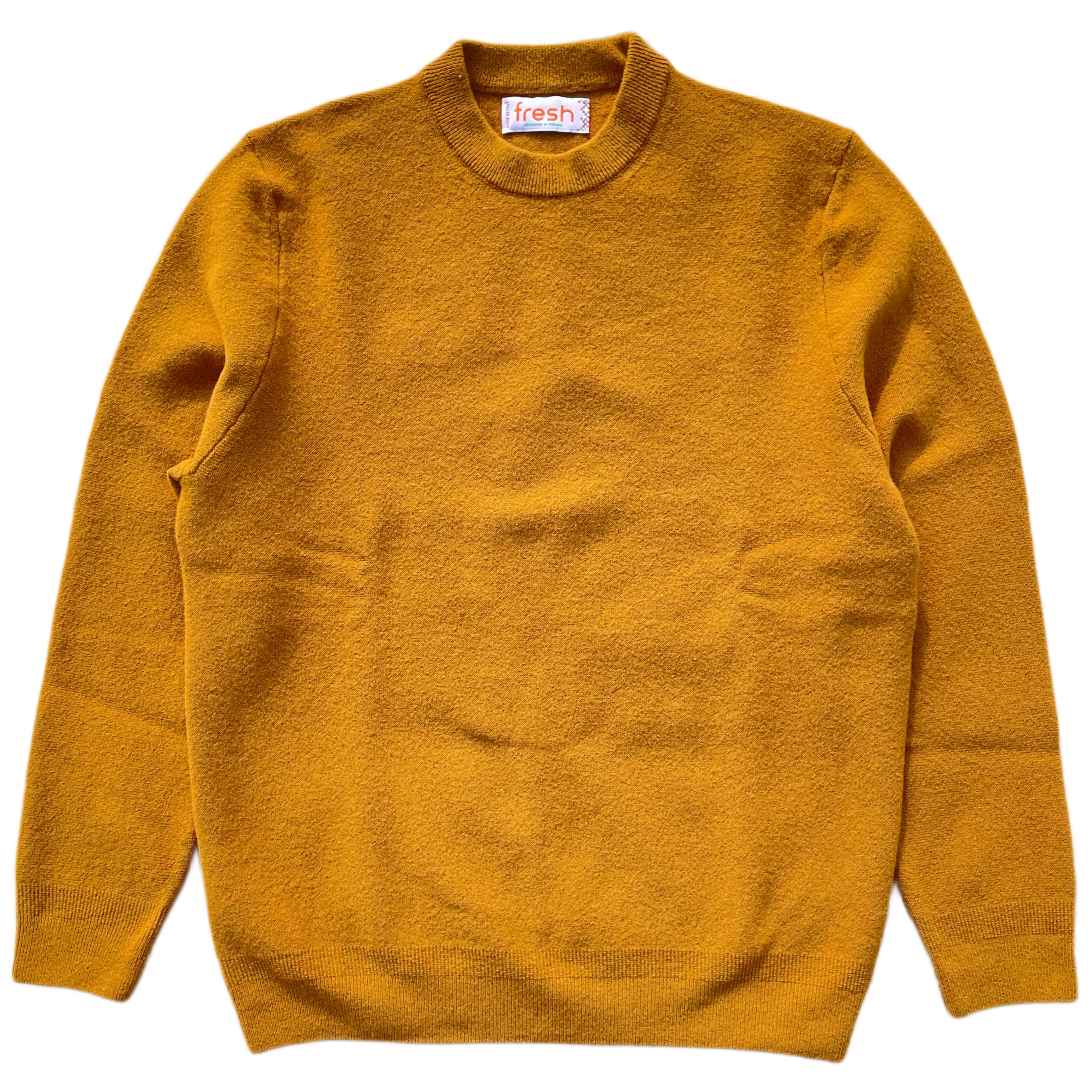 Maglione FRESH Girocollo in Lana Giallo Olio