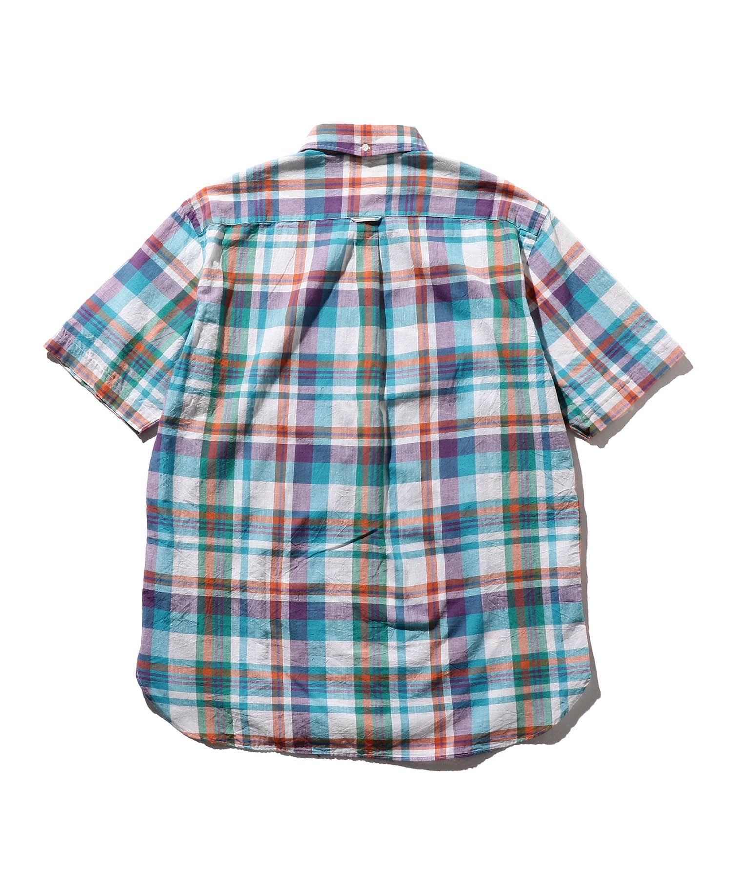 BEAMS PLUS B.D. Pullover Short Sleeve Indian Madras Check Sax ed